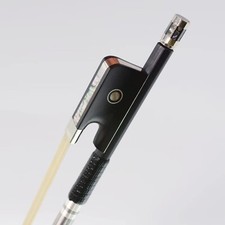 4/4 Carbon Fiber Viola Bow Natural Horsehair Handmade Viola Bow Ebony Frog 105M