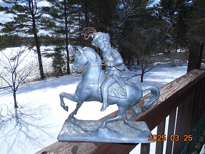 Antique Spelter Buffalo Bill Statue Souvenir of his Wild West Show USA-Muller