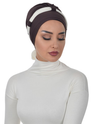 BO-24 Fertig Kopftuch Praktisch Hijab Bone 