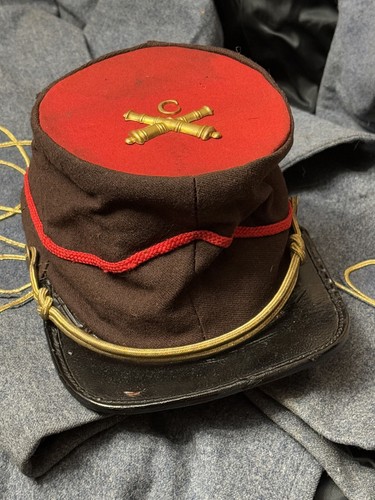 AUTHENTIC CIVIL WAR CONFEDERATE CSA HEAVY ARTILLERY CO. C FORAGE CAP HAT KEPI