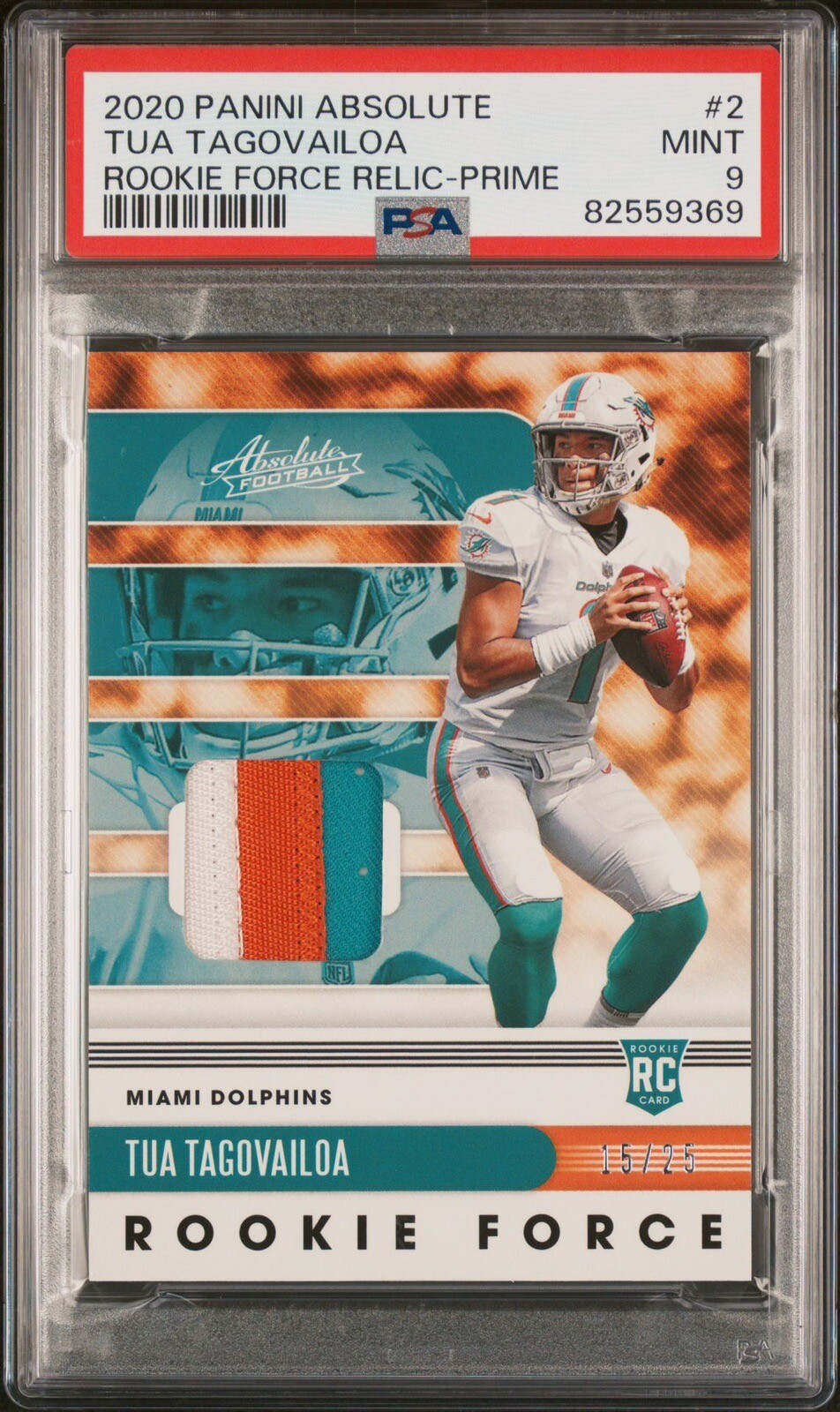 Tua Tagovailoa Panini Absolute Rookie Force Relics #2 Prime