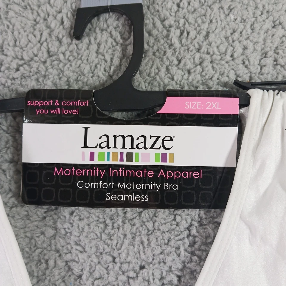 SUJETADOR DE LACTANCIA LAMAZE MUJER MATERNIDAD TALLA 2XL BLANCO ELÁSTICO INALÁMBRICO Foto 2 de 4
