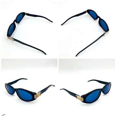 GUCCI sunglasses oval blue navy logo Fashion Accessories Eyewear