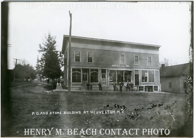 1900s Photo Heuvelton New York Post Office Store Henry M Beach 5x7 Contact Print