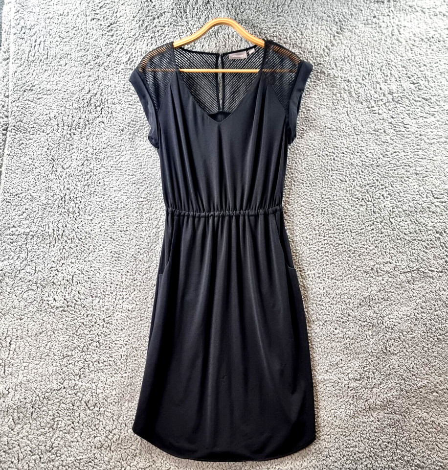 SUSSAN Womens Pencil Dress Size XS Black Stretch Knit Short Sleeve Knee Length