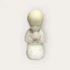Vintage Fenton Satin Glass Praying Girl Hand Painted and Signed