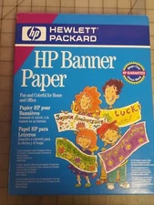 HP Banner Paper 24 LB,  4 continuous stacks of 20 sheets White - Open Box
