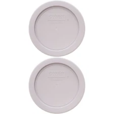 Pyrex 7202-PC 1-cup Sleek Silver Food Storage Lids - 2 Pack Made in the USA