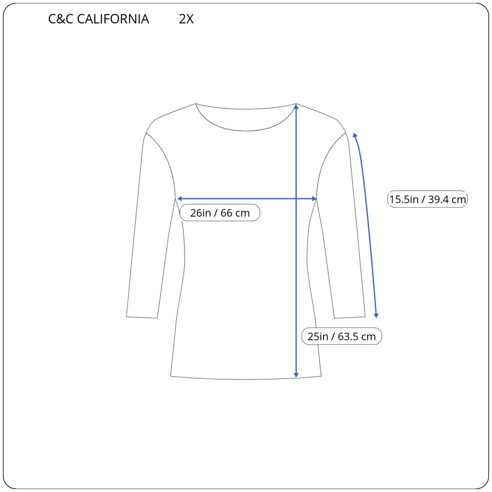 Top para mujer C&C California 2X Plus manga 3/4 verde floral lino ligero Foto 2 de 4
