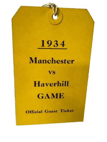 Vintage 1934 Manchester vs Haverhill Game Official Guest Ticket Sports - Picture 4 of 4