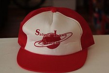 Rare VTG Saturn Lawn Services Mesh Trucker Snapback Hat Cap