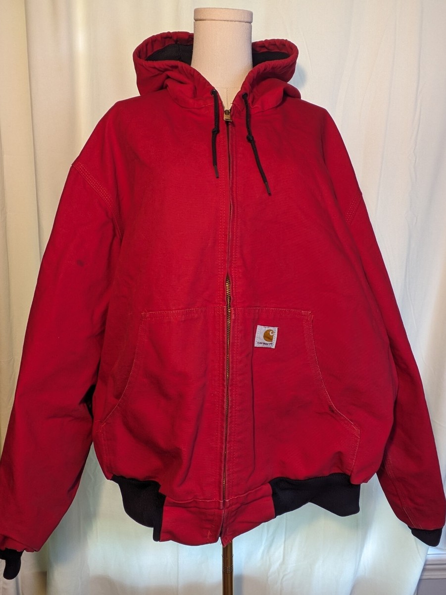 Carhartt Red Active Jacket J131 Red Thermal Lined Mens 2XL Carhartt Red Active Jacket J131 Red Thermal Lined Mens 2XL
