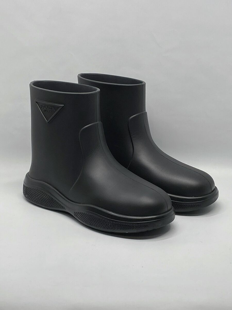 Prada Rubber Logo Pull-On Rain Booties size 36 | eBay Prada Rubber Logo Pull-On Rain Booties size 36 | eBay