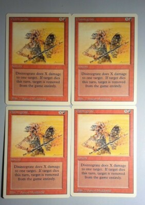 4 Disintegrate - NM - Revised - SPARROW MAGIC - mtg - SEE PICS