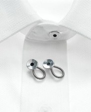  50 Club Room Silver Metal Collar Extender Buttons Dress Shirt Suit 3 Pack