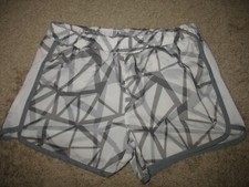Girls' XL 14 Old Navy Active Lined Athletic Running Shorts White Grey Mesh Side
