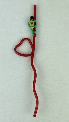 Warner Bros Singing Frog Heart Character Figure Twisty Curley Straw Toons