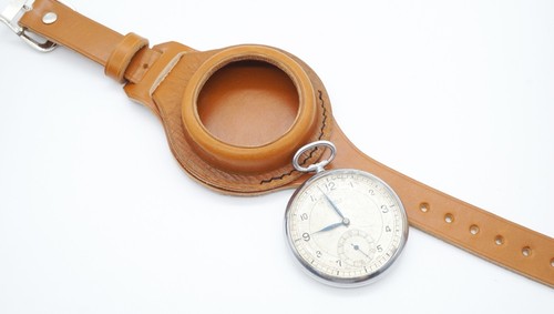 NUEVO NARANJA correa de cuero correa pulsera para reloj de bolsillo 45 mm Primera Guerra Mundial tiempos Segunda Guerra Mundial - Imagen 6 de 11