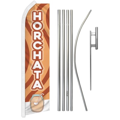 Horchata Swooper Flutter Feather Advertising Flag Kit Concessions Drinks