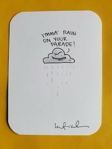 artist sketch card RAIN CLOUD watercolor KATIE COOK sdcc MY PARADE nycc - 第 1/3 張圖片