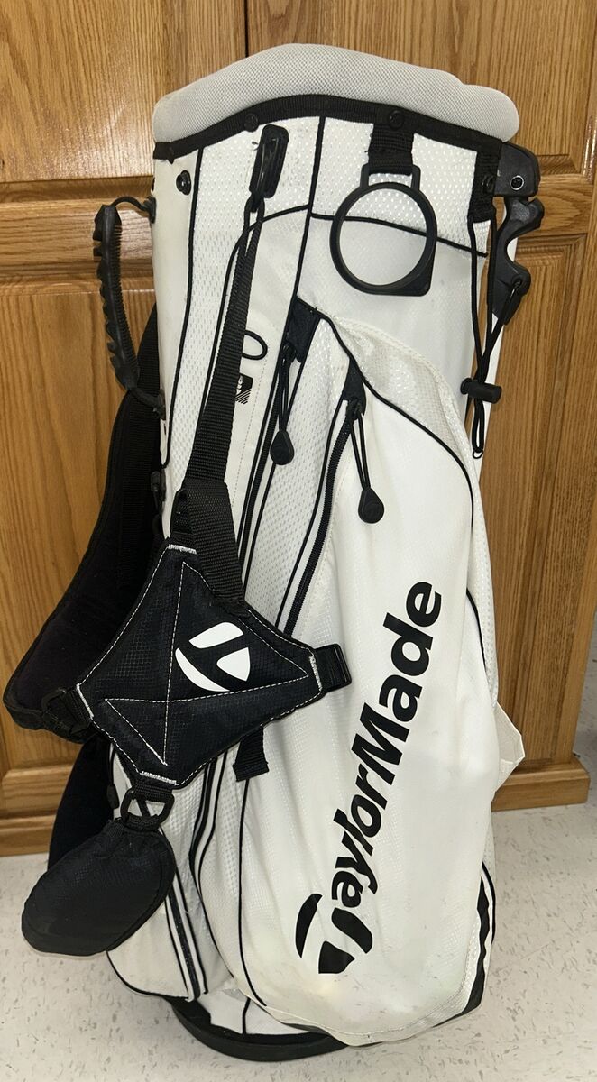 TaylorMade 4-Way White & Black Stand Carry Golf Bag -Gently TaylorMade 4-Way White & Black Stand Carry Golf Bag -Gently