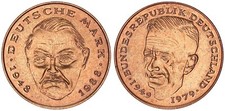BRD 2 DM-Probe in Goldbronze zu J.424 Probe Kopplung der Kopfseiten 121877