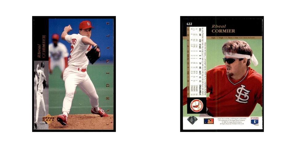 1994 Upper Deck Rheal Cormier Cardinals #422 - Image 3 of 3