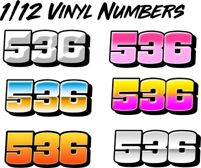 24 x Doors Numbers 1/12th Oval Mardave Kamtec Decals Banger Stock Car RC Racing