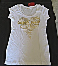 Guess - Logo Tee - True White  - Size Small