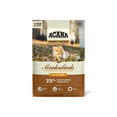 ACANA Grain-free Dry Cat Food Meadowlands Chicken Turkey Fish and Cage-Free E...