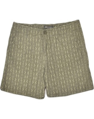 Eddie Bauer Damen Chino Shorts verrücktes Muster US 14 XL W36 khaki Baumwolle AD43