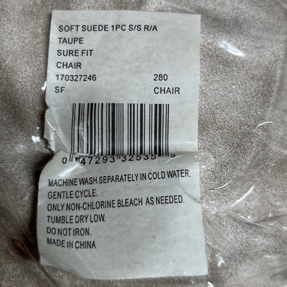 SureFit Home Décor Soft Suede Chair Cover, Polyester, Chair, Taupe Color - Image 3 of 3