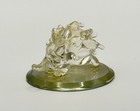 Miniature Clear Art Glass Hedgehog Figurine – Studio Glass Animal Ornament on Ba