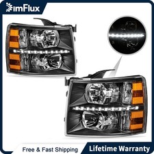 Dimflux Headlights For 07-13 Chevy Silverado 1500 2500hd 3500hd 2007 New Body