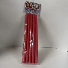 Super Rollers 10 "X 7/16" Soft Flexible Perm & Curl Hair RED Pack of 10