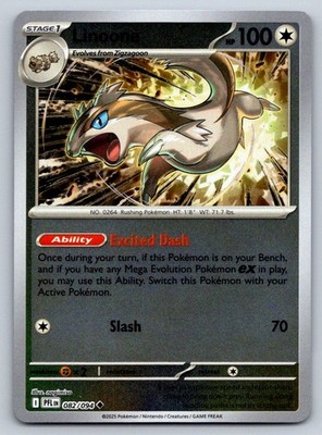 Linoone Uncommon ME02: Phantasmal Flames 082/094 NM Reverse Holo