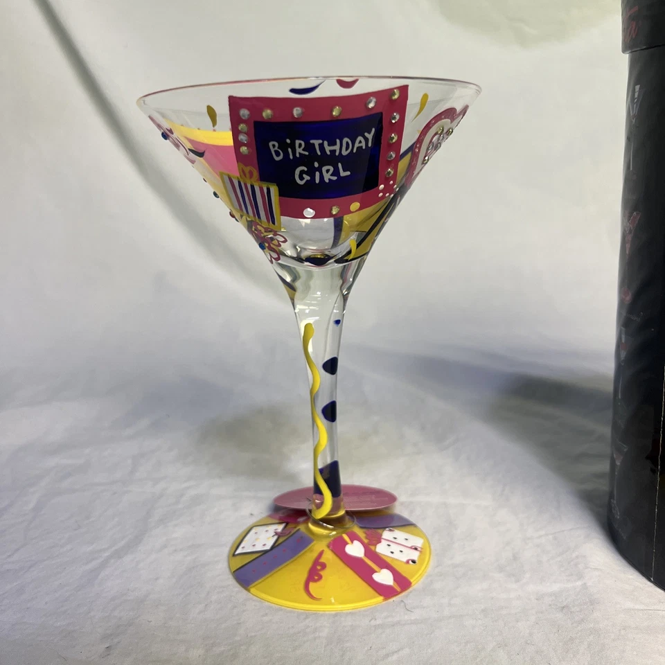 CHICA DE CUMPLEAÑOS Lolita pintada a mano me encanta mi copa de cóctel Martini Santa Bárbara Foto 4 de 4