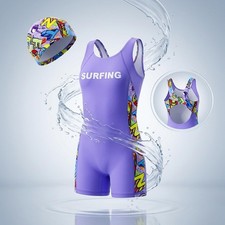 Girls Swimwear Stretchy One-piece Swimsuit Competition Leotard Comfortable Pool