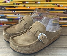 Birkenstock Buckley Clogs Suede Shoes Brown Comfort Women's Size 5 / 36