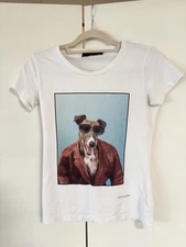 Trussardi Italian designer Women’s MED dog motif T-shirt
