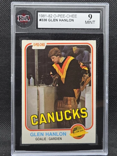 1981-82 OPC O-pee-chee NHL Hockey Card #336 Glen Hanlon Canucks KSA 9 MINT