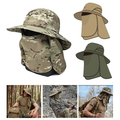 Emerson Removable Wide Brim Hat UV Protection Bucket Cap Hiking Camping Fishing
