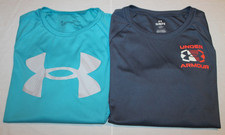Boys Under Armour Short Sleeve Shirts Lot Of 2 Size Loose YLG