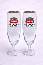 A Set Of Stella Artois Black Pint Chalice Glasses 20oz Brand New 