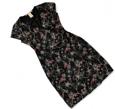 Vintage Max Studio Mesh Midi Dress | Dark Floral Romantic |90s Whimsigoth Gr. M