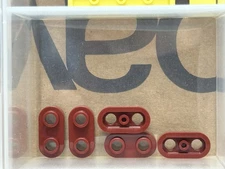 LEGO Parts - Dark Red Plate, Round 1 x 2 with Open Studs - No 35480 - QTY 5