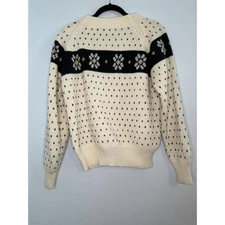 VTG Richman Brothers Beige Nordic Fair Isle Pullover Sweater Men Size M