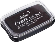 Large Brown Ink Pad for Rubber Stamps, 4 × 2.6 Inch Non-Toxic Washable Safe Stam