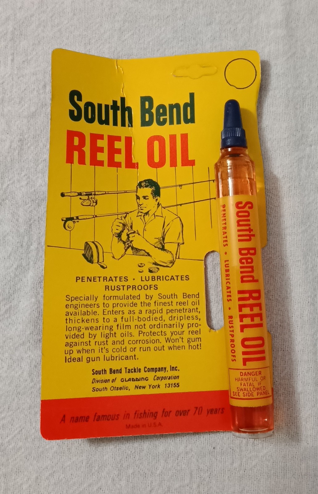 VINTAGE SOUTH BEND TACKLE REEL OIL HANDY OILER UNUSED NOS
