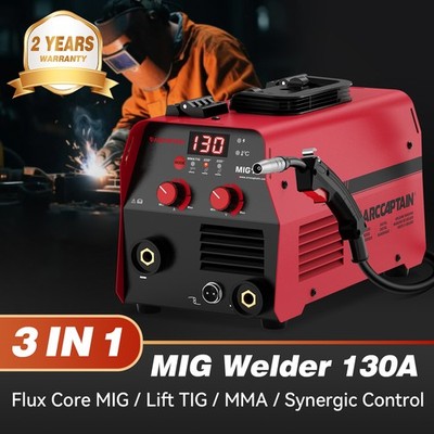 MIG Welder 110V Portable Gasless Flux Core /Lift TIG /Stick Welding Machine 130A